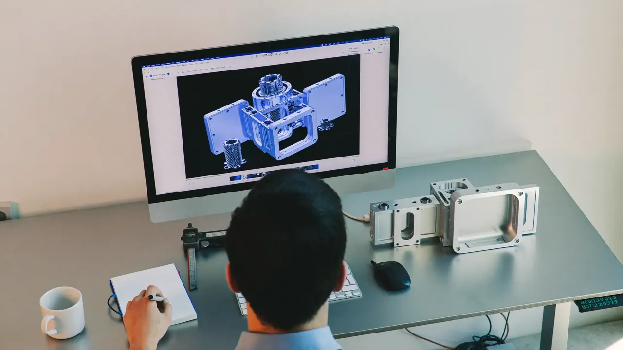 Engineer cad modelling machined assembly