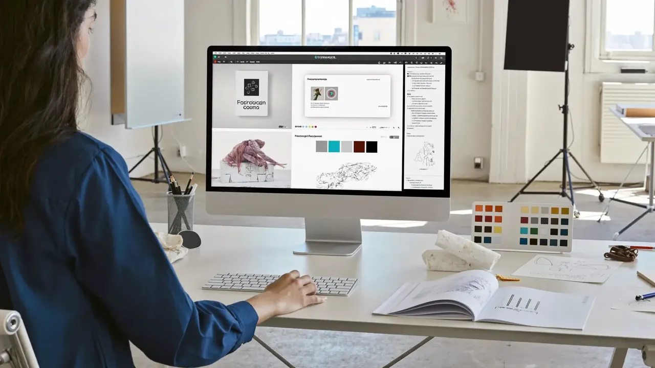 Graphic designer building brand guidelines