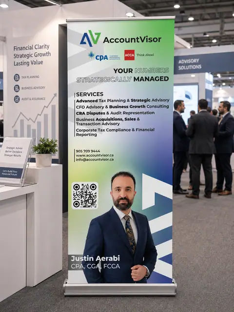 AccountVisor flyer & pull-up banner, pull up banner