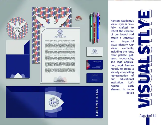 Hanson Academy brand book, page 8