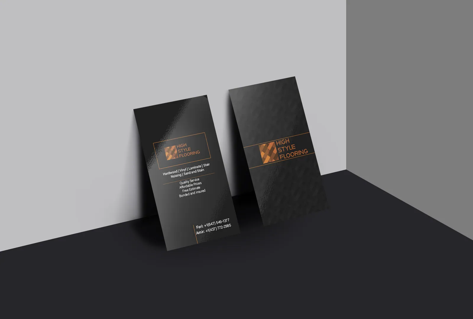 High Style Flooring business card design, image 1