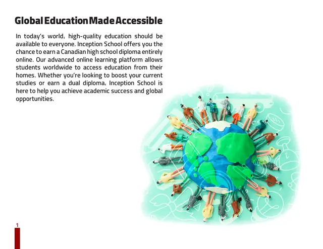 Inception Academy catalogue design, page 2