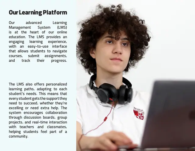 Inception Academy catalogue design, page 10