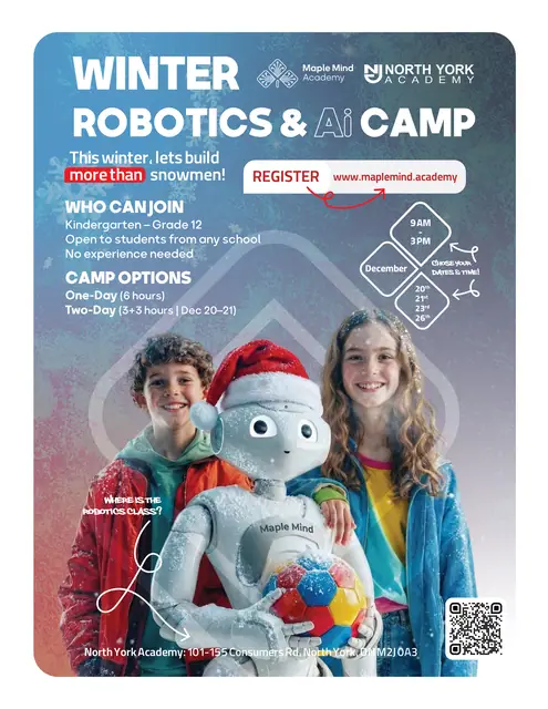 Maple Mind Academy flyers & event marketing, Winter camp, poster