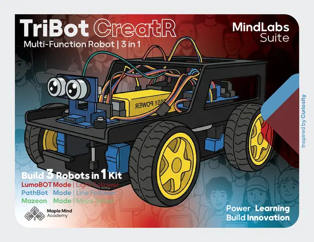 Maple Mind Academy TriBot robotics kit box, front