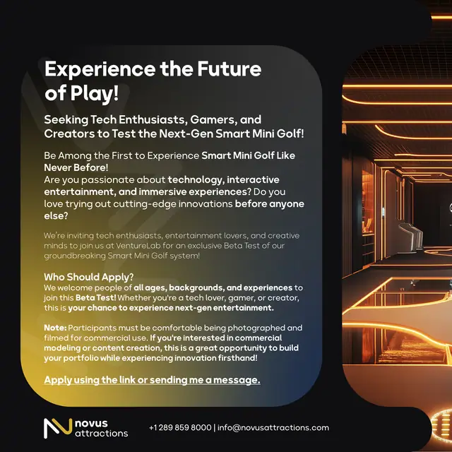 Novus Attractions “Future of Play” digital invitation, image 1