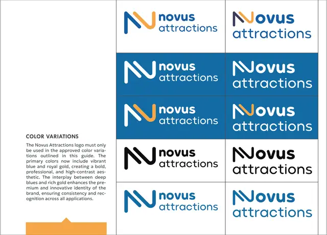 Novus Attractions rebranding & brand book, Brand book, page 6
