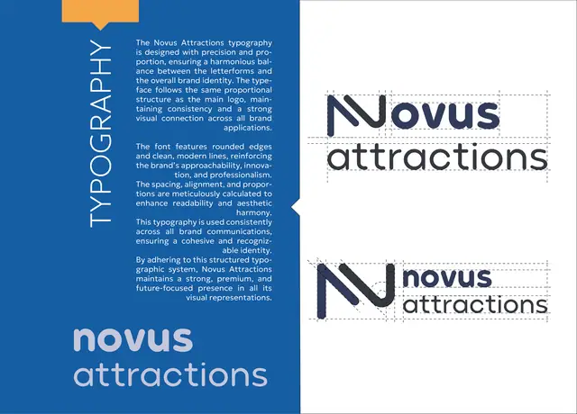 Novus Attractions rebranding & brand book, Brand book, page 9
