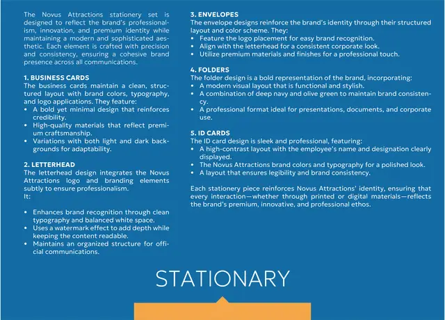 Novus Attractions rebranding & brand book, Brand book, page 11