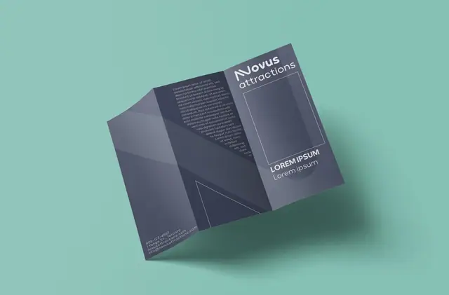 Novus Attractions rebranding & brand book, Brand applications, flyer