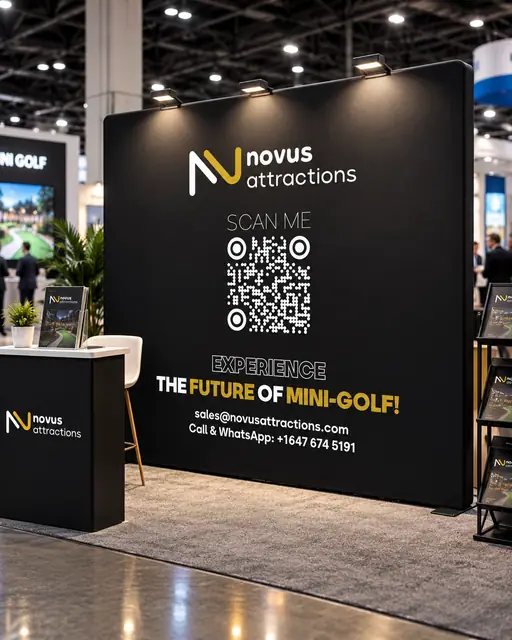 Novus Attractions trade show booth design, Booth concept 1, image 1
