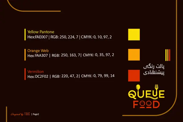Queue Food logo design, Version 3 & infographics, infographic 2