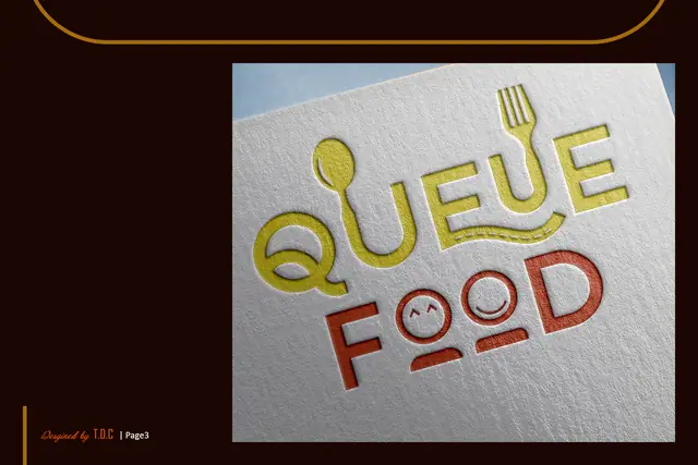 Queue Food logo design, Version 3 & infographics, infographic 3