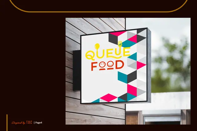 Queue Food logo design, Version 3 & infographics, infographic 4