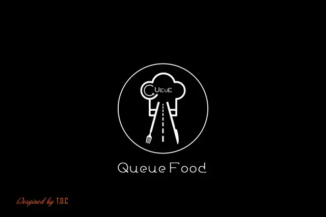 Queue Food logo design, Version 1, image 2