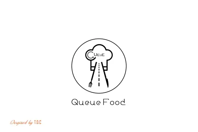 Queue Food logo design, Version 1, image 3