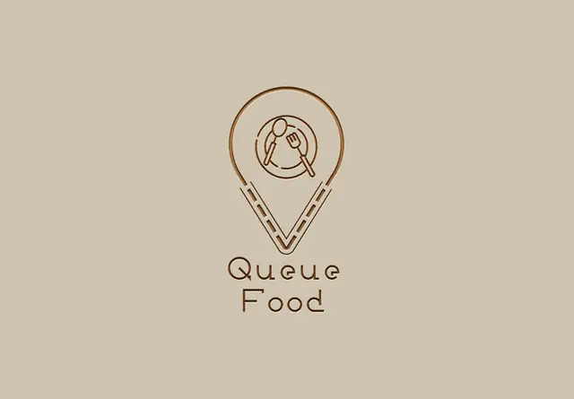 Queue Food logo design, Version 2, image 3