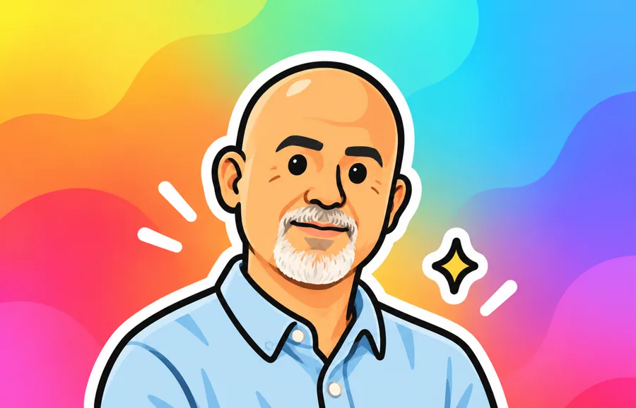 Nima Tavakol as a cartoon studio portrait