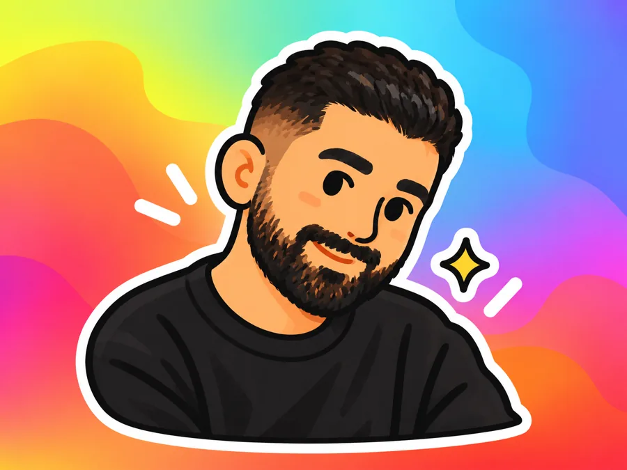 Sobhan Zare as a cartoon studio portrait